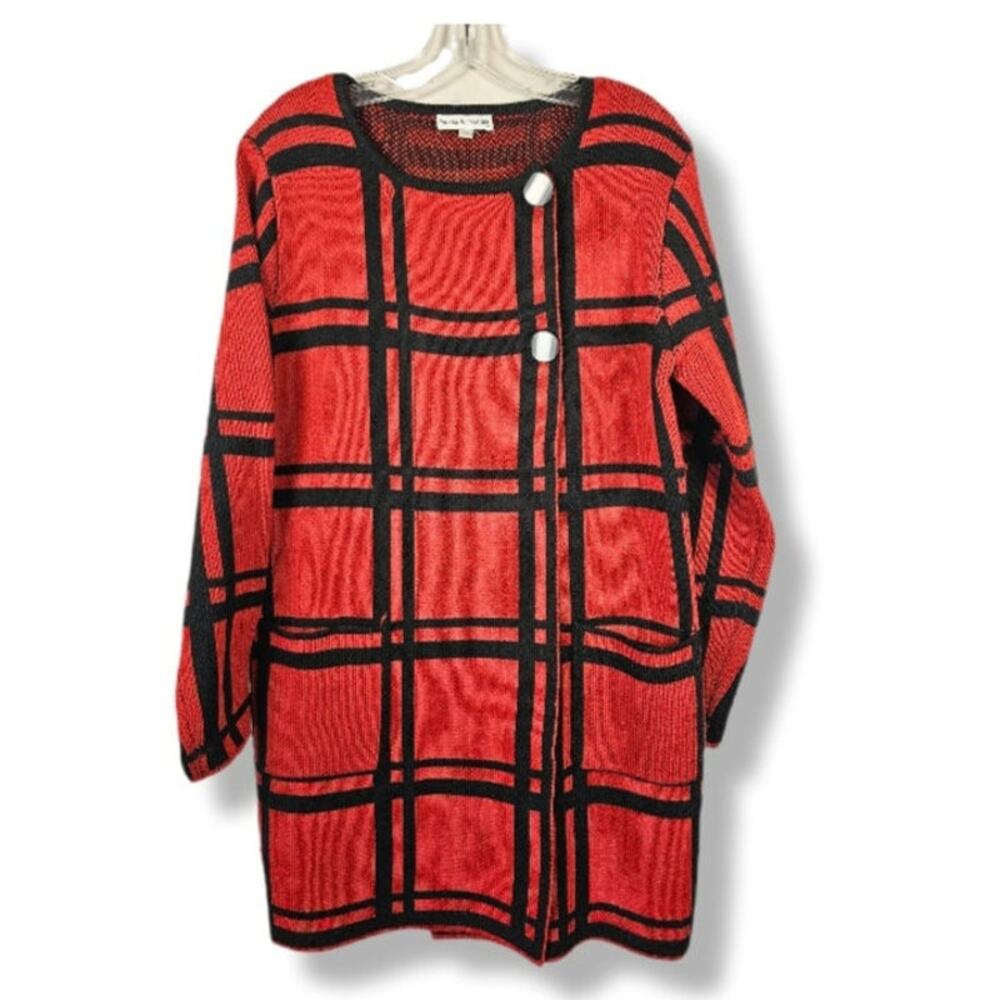 VTG 90s Nicole Alexander Sz Medium Plaid Sweater Emily Gilmore Old Money